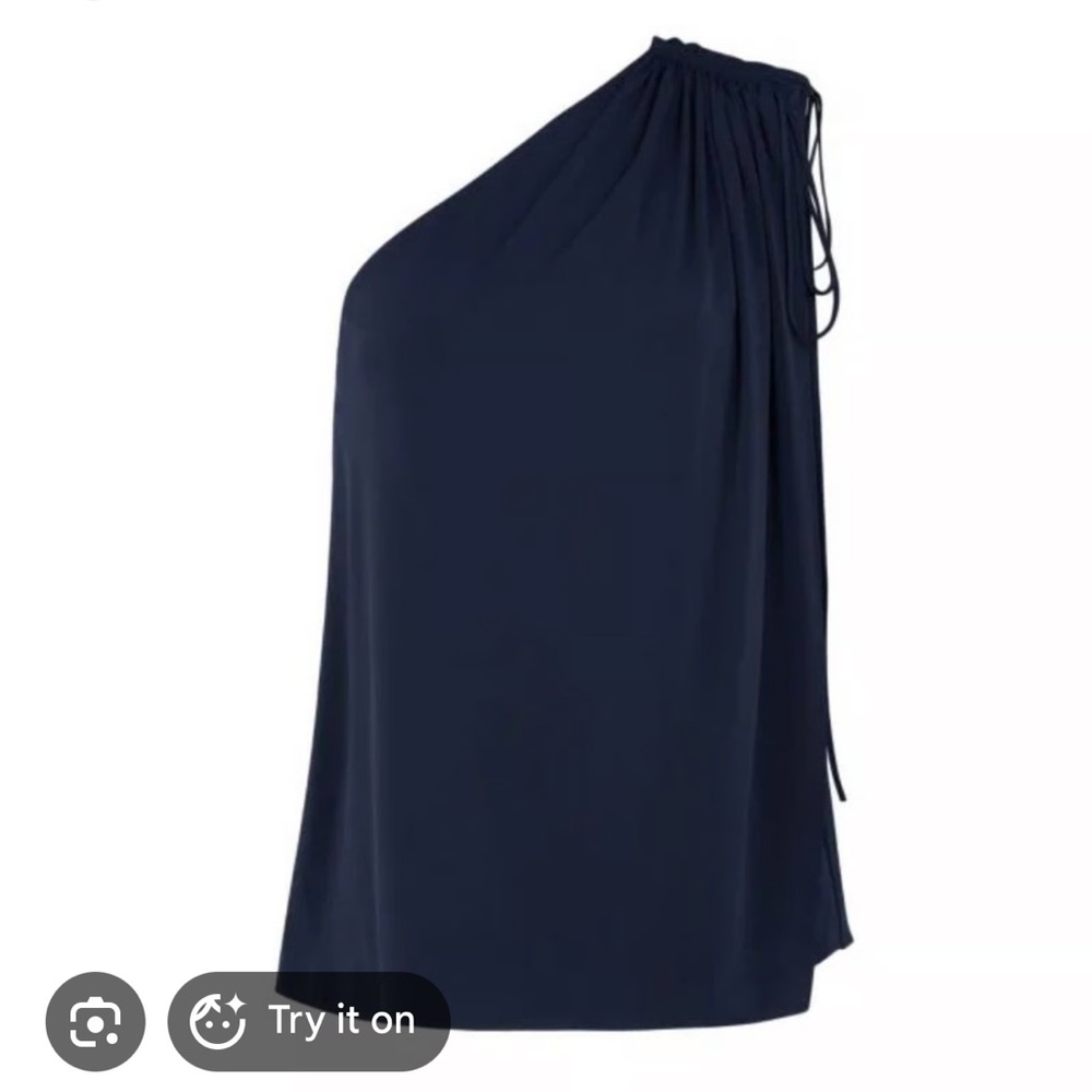 Halston One Shoulder draped blouse. Size medium. New with tags.